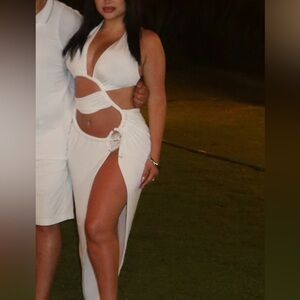 Hottie White Cut-Out Dress